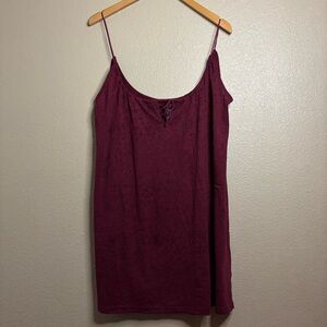 NWT Insight Burgundy Spaghetti Strap Slip Mini Dress size 10 Camisole Coverup